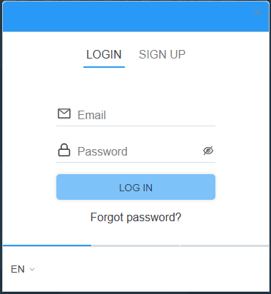 Login Window Pop-up image